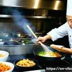 Home 14 중식조리 자격증 실기 연습 팁 - **Prompt:** A dynamic, high-energy image capturing a skilled chef expertly stir-frying in a bustling...
