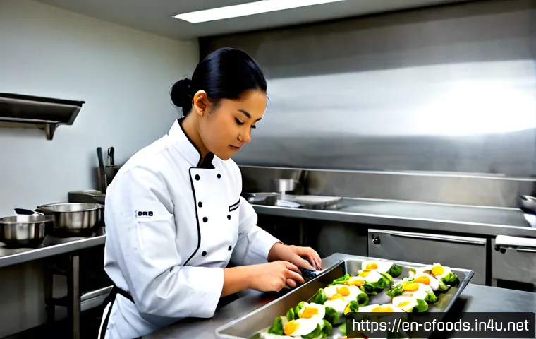 Home 17 중식조리 자격증 실기 합격 전략 - Photorealistic commercial kitchen practical exam preparation scene, focused adult culinary student i...